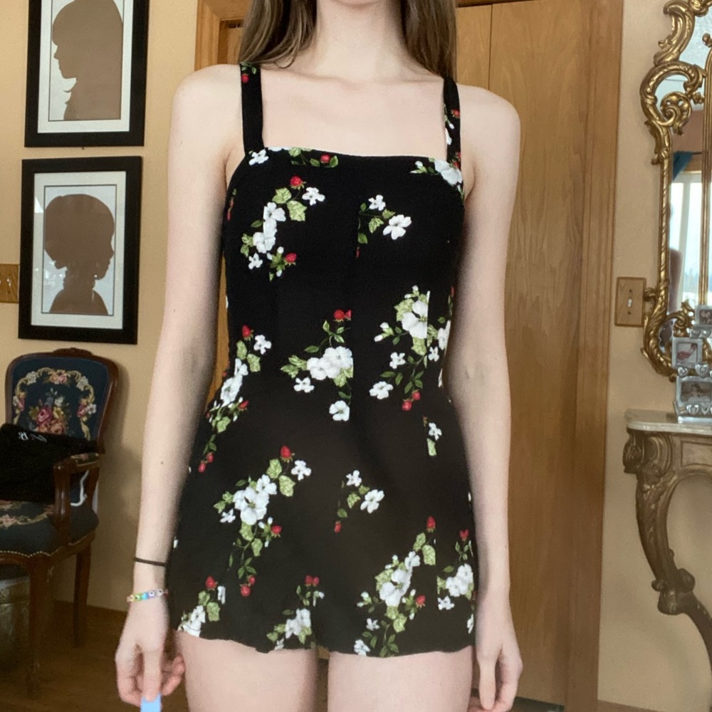Dark floral romper